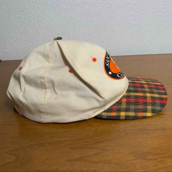 Vintage MLB Baseball San Francisco Giants Two Tone Plaid Brim Baseball Cap - Picture 4 of 8